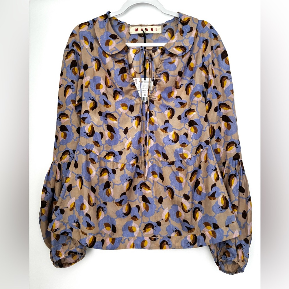 Marni Rachel Short Flutter Sleeve in Wildflower Bouquet - Picture 3 of 8